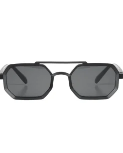 Occhiali da sole uomo unisex ottagonale doppio ponte lenti fumè nero GIOSAL-OC1101A