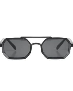 Occhiali da sole uomo unisex ottagonale doppio ponte lenti fumè nero GIOSAL-OC1101A