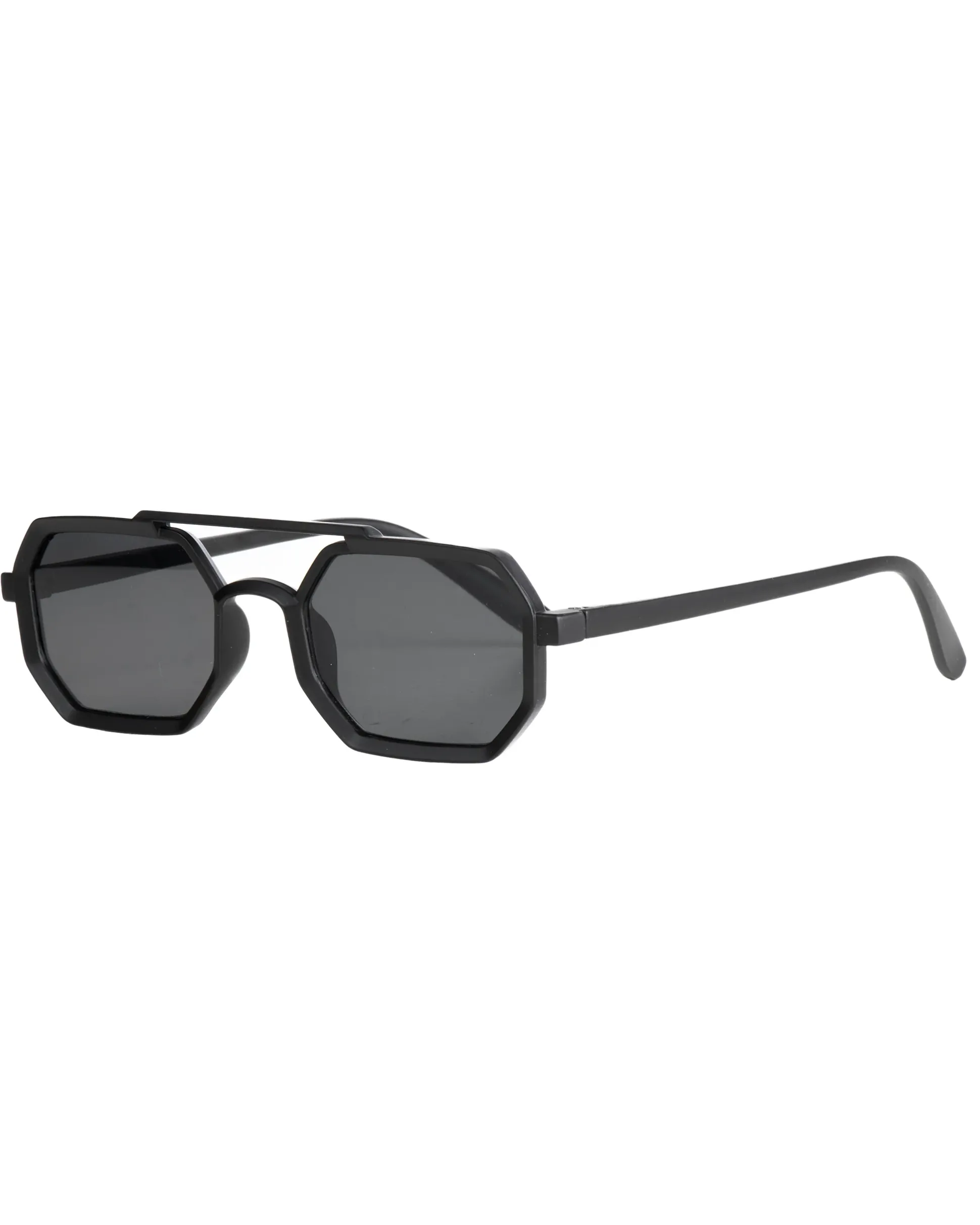 Occhiali da sole uomo unisex ottagonale doppio ponte lenti fumè nero GIOSAL-OC1101A