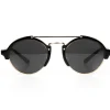Occhiali da sole uomo unisex rotondi con ponte metallico vintage nero oro GIOSAL-OC1099A