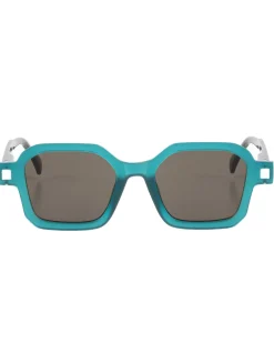 Occhiali da Sole Uomo Unisex Sunglasses Geometrici Squadrati Esclusivi Turchese GIOSAL-OC1086A