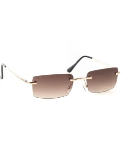 Occhiali da Sole Uomo Unisex Sunglasses Lenti Squadrate Casual Sottili Marrone GIOSAL-OC1082A