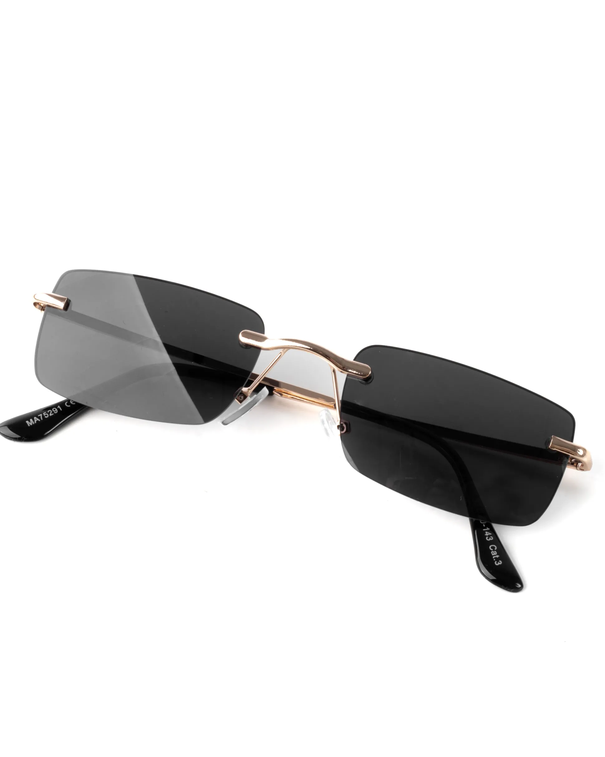 Occhiali da Sole Uomo Unisex Sunglasses Lenti Squadrate Casual Sottili Nero GIOSAL-OC1081A