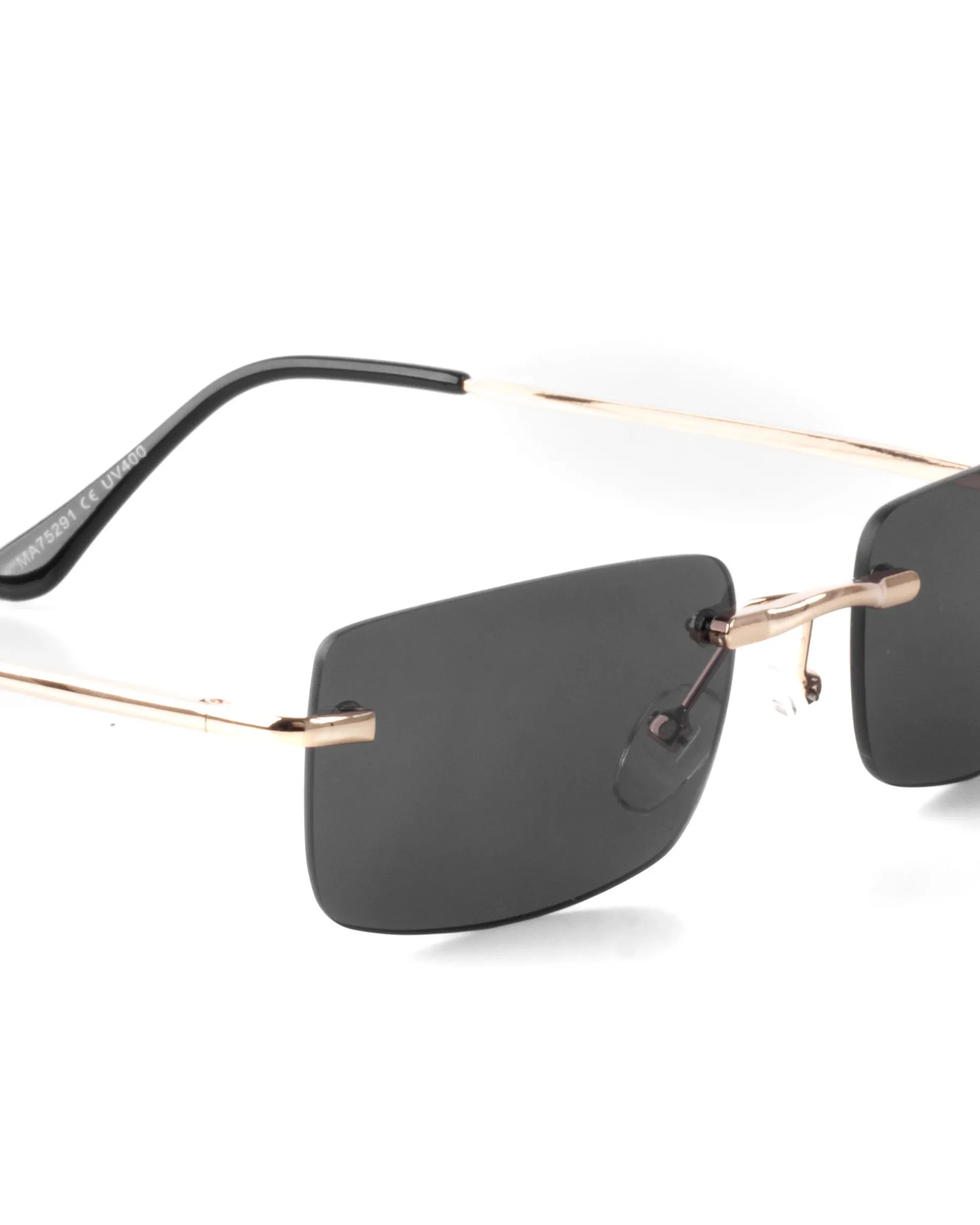 Occhiali da Sole Uomo Unisex Sunglasses Lenti Squadrate Casual Sottili Nero GIOSAL-OC1081A