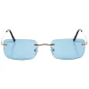 Occhiali da Sole Uomo Unisex Sunglasses Lenti Blu Squadrate Sottili GIOSAL-OC1013A