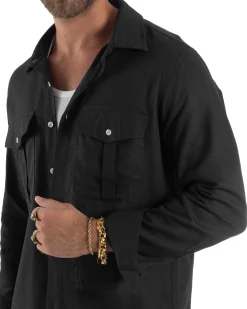 Outfit Camicia Pantaloni Cargo Lino OU2511A