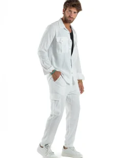 Outfit Camicia Pantaloni Cargo Lino OU2512A