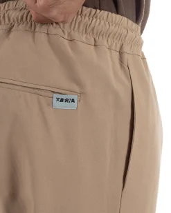 Pantalaccio uomo lino viscosa pantaloni coulisse relaxed fit camel BERNA M-261226