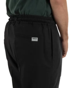 Pantalaccio uomo lino viscosa pantaloni coulisse relaxed fit nero BERNA M-261226
