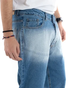 Pantaloni Jeans Uomo Regular Fit Denim Stone Washed Casual GIOSAL-P5593A