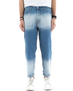 Pantaloni Jeans Uomo Regular Fit Denim Stone Washed Casual GIOSAL-P5593A
