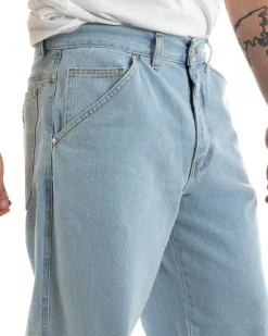 Pantaloni Jeans Uomo Unisex Baggy Denim Chiaro Tasca America Casual GIOSAL-P5756A