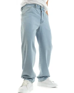 Pantaloni Jeans Uomo Unisex Baggy Denim Chiaro Tasca America Casual GIOSAL-P5756A