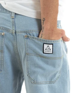 Pantaloni Jeans Uomo Unisex Baggy Denim Chiaro Tasca America Casual GIOSAL-P5756A