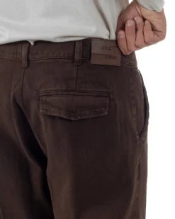 Pantaloni Uomo Cargo Loose Fit Jeans Tasconi Tasche America Marrone BlackSunday JS1168A