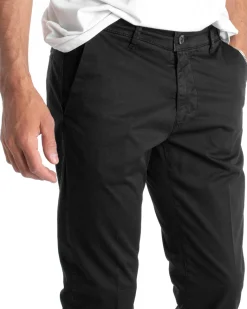 Pantaloni Uomo Cotone Tasca America Chinos Sartoriale Slim Fit Casual Nero GIOSAL-P5702A