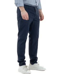 Pantaloni Uomo Cotone Tasche America Blu TCP1010A