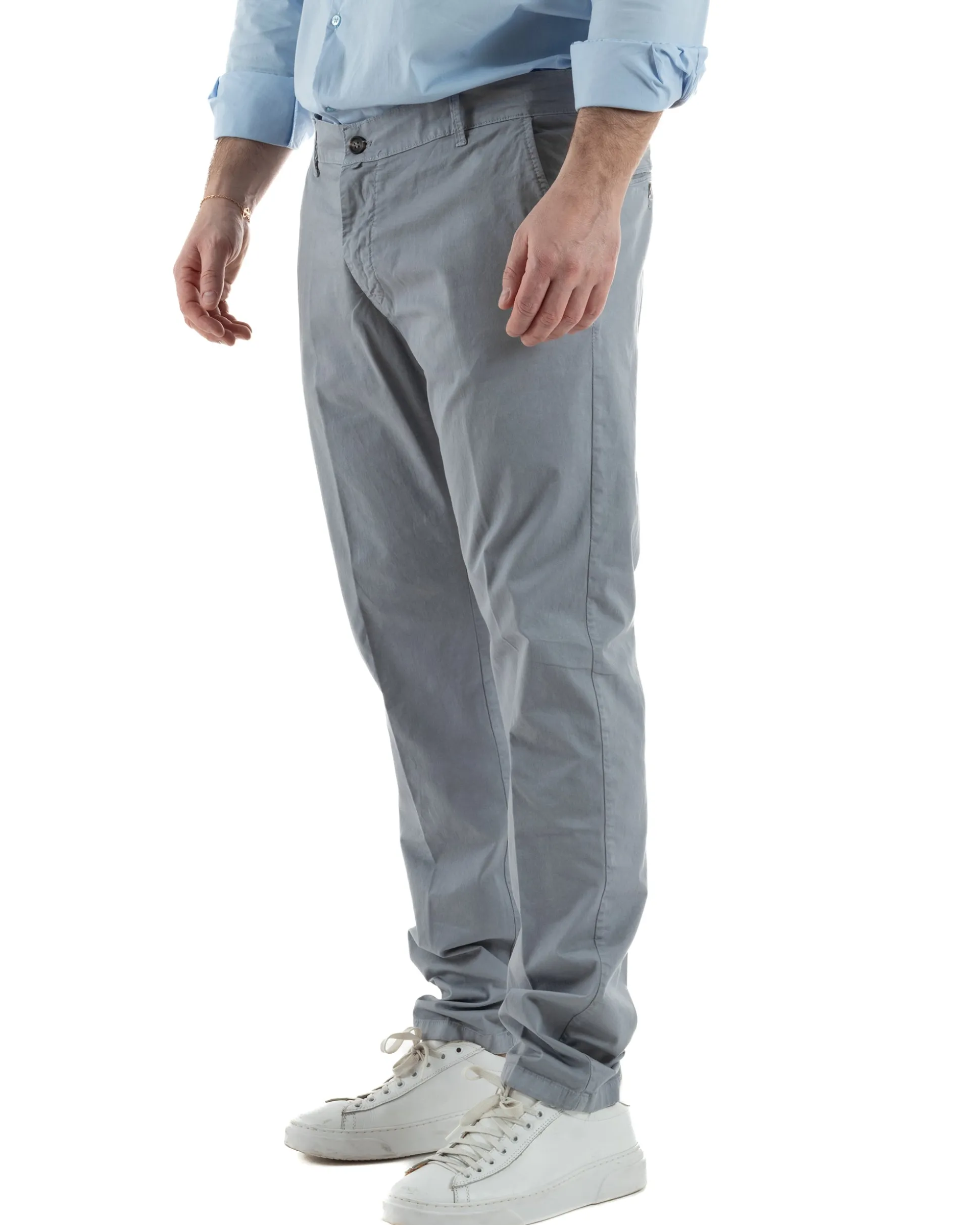 Pantaloni Uomo Cotone Tasche America Grigio TCP1009A