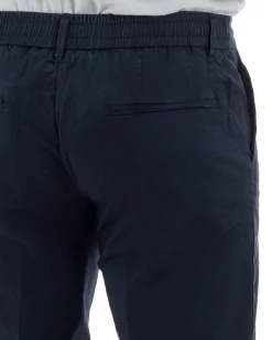 Pantaloni uomo pantalaccio chino tasche america elastico sul retro blu GIOSAL-P6495A