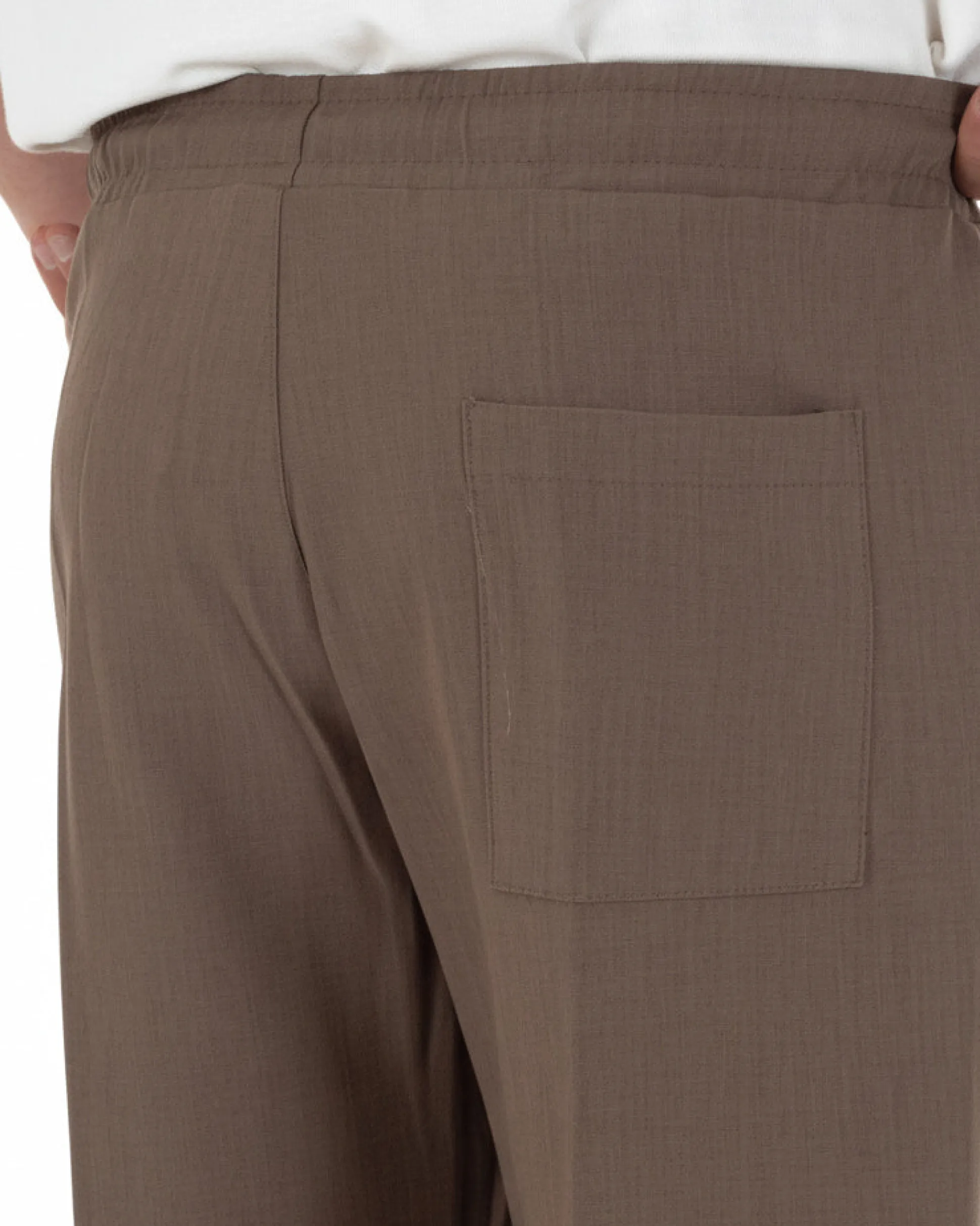 Pantaloni uomo pantalaccio morbido viscosa baggy fondo largo marrone GIOSAL-P6443A