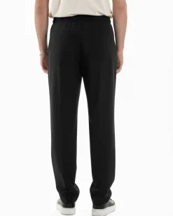 Pantaloni Uomo Pantalaccio Morbido Viscosa Baggy Fondo Largo Nero P6089A