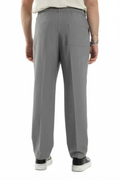 Pantaloni Uomo Pantalaccio Morbido Viscosa Baggy Fondo Largo Grigio P6092A
