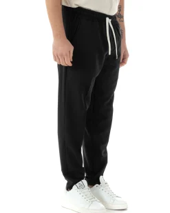 Pantaloni Uomo Pantalaccio Viscosa Morbido Regular Fit Nero P6247A