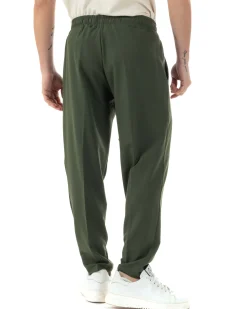 Pantaloni Uomo Pantalaccio Viscosa Morbido Regular Fit Verde P6248A
