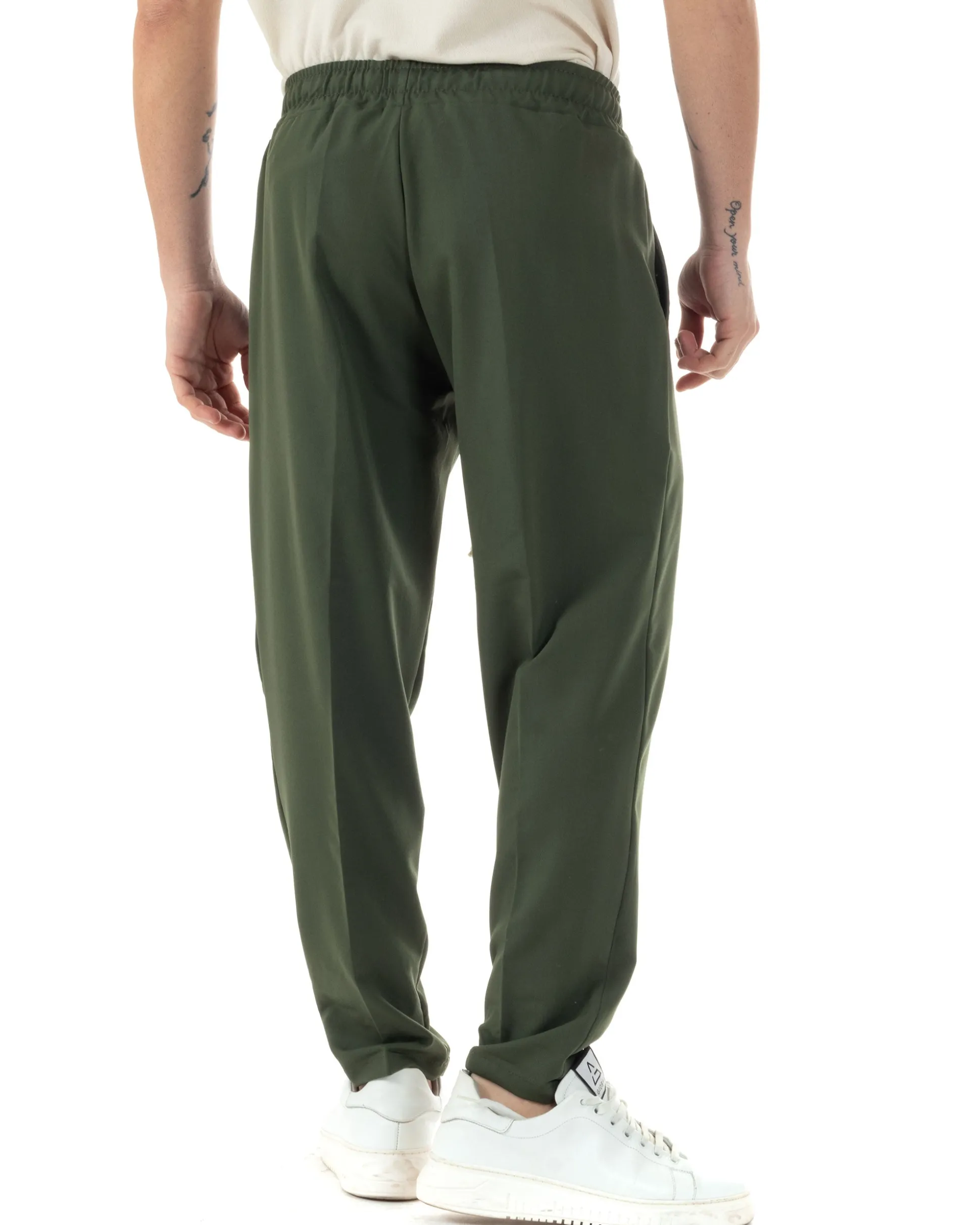 Pantaloni Uomo Pantalaccio Viscosa Morbido Regular Fit Verde P6248A