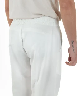 Pantaloni Uomo Pantalaccio Viscosa Morbido Regular Fit Bianco P6249A