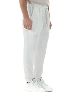 Pantaloni Uomo Pantalaccio Viscosa Morbido Regular Fit Bianco P6249A