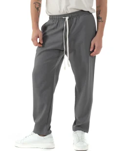 Pantaloni Uomo Pantalaccio Viscosa Morbido Regular Fit Grigio P6244A