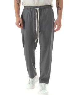 Pantaloni Uomo Pantalaccio Viscosa Morbido Regular Fit Grigio P6244A