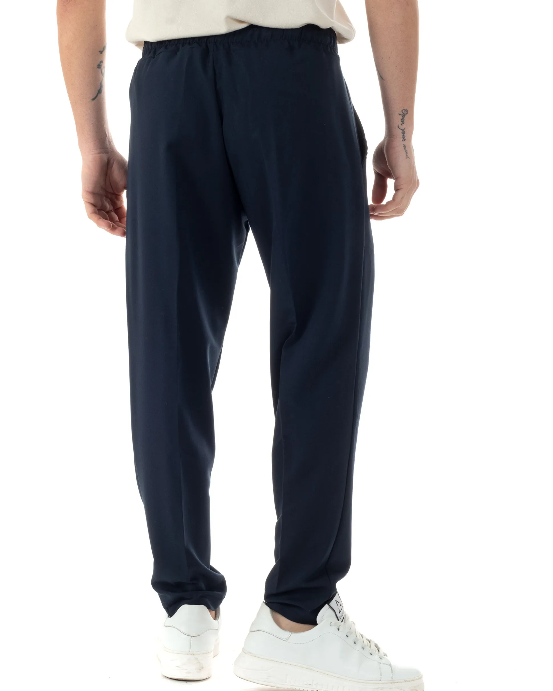 Pantaloni Uomo Pantalaccio Viscosa Morbido Regular Fit Blu P6245A