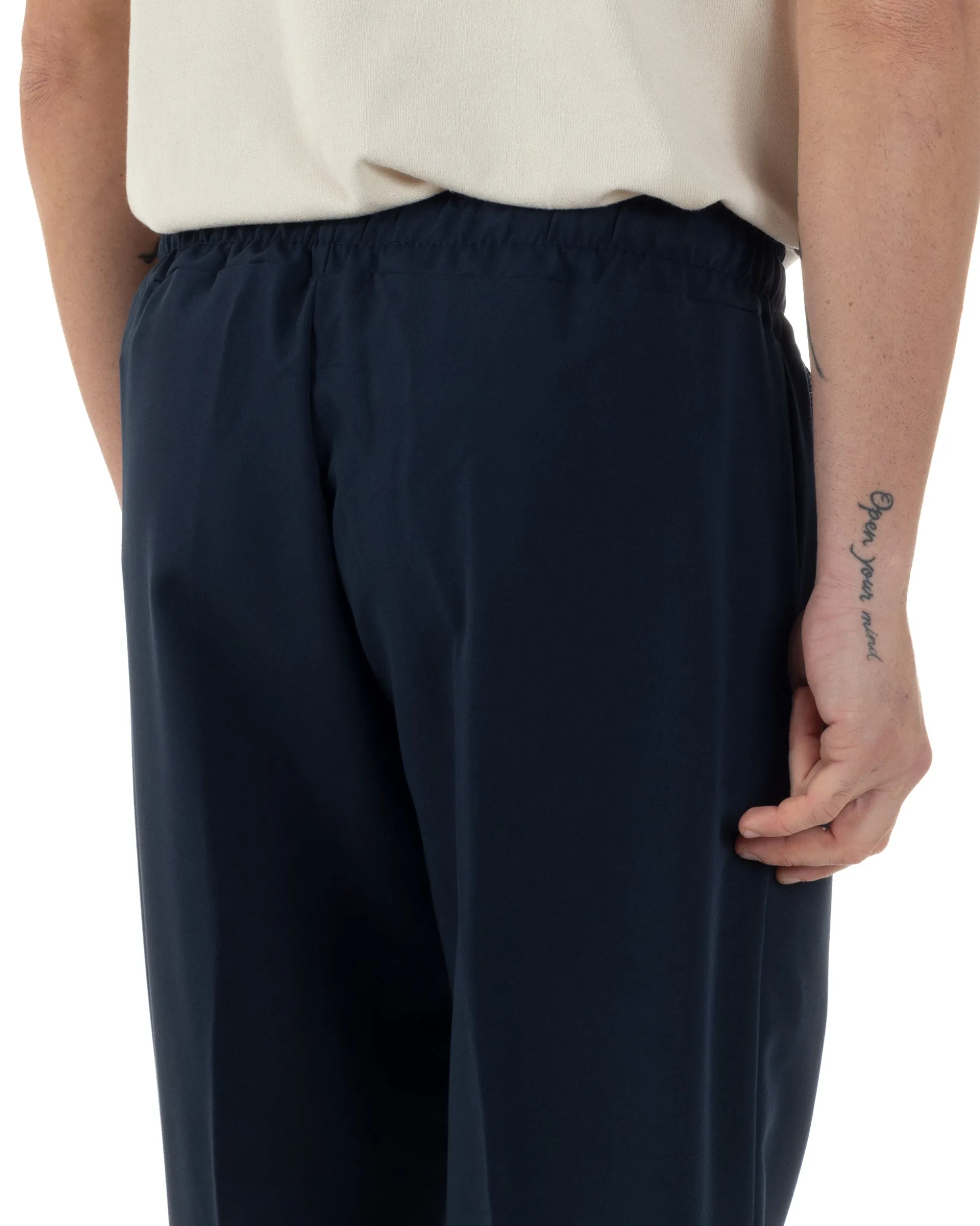 Pantaloni Uomo Pantalaccio Viscosa Morbido Regular Fit Blu P6245A