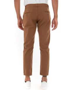 Pantaloni Uomo Slim Cotone Elastico Classico Tasche America Basic Camel GIOSAL-P5009A