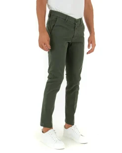 Pantaloni Uomo Tasca America Lungo Classico Slim Verde Militare GIOSAL-P5404A
