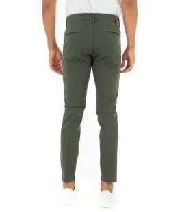 Pantaloni Uomo Tasca America Lungo Classico Slim Verde Militare GIOSAL-P5404A