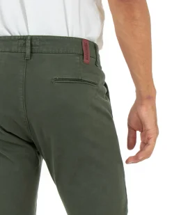 Pantaloni Uomo Tasca America Lungo Classico Slim Verde Militare GIOSAL-P5404A