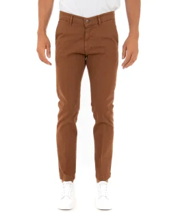 Pantaloni Uomo Tasca America Lungo Classico Slim Tabacco GIOSAL-P5402A