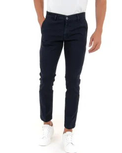 Pantaloni Uomo Tasca America Lungo Classico Slim Blu GIOSAL-P5409A