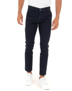 Pantaloni Uomo Tasca America Lungo Classico Slim Blu GIOSAL-P5409A
