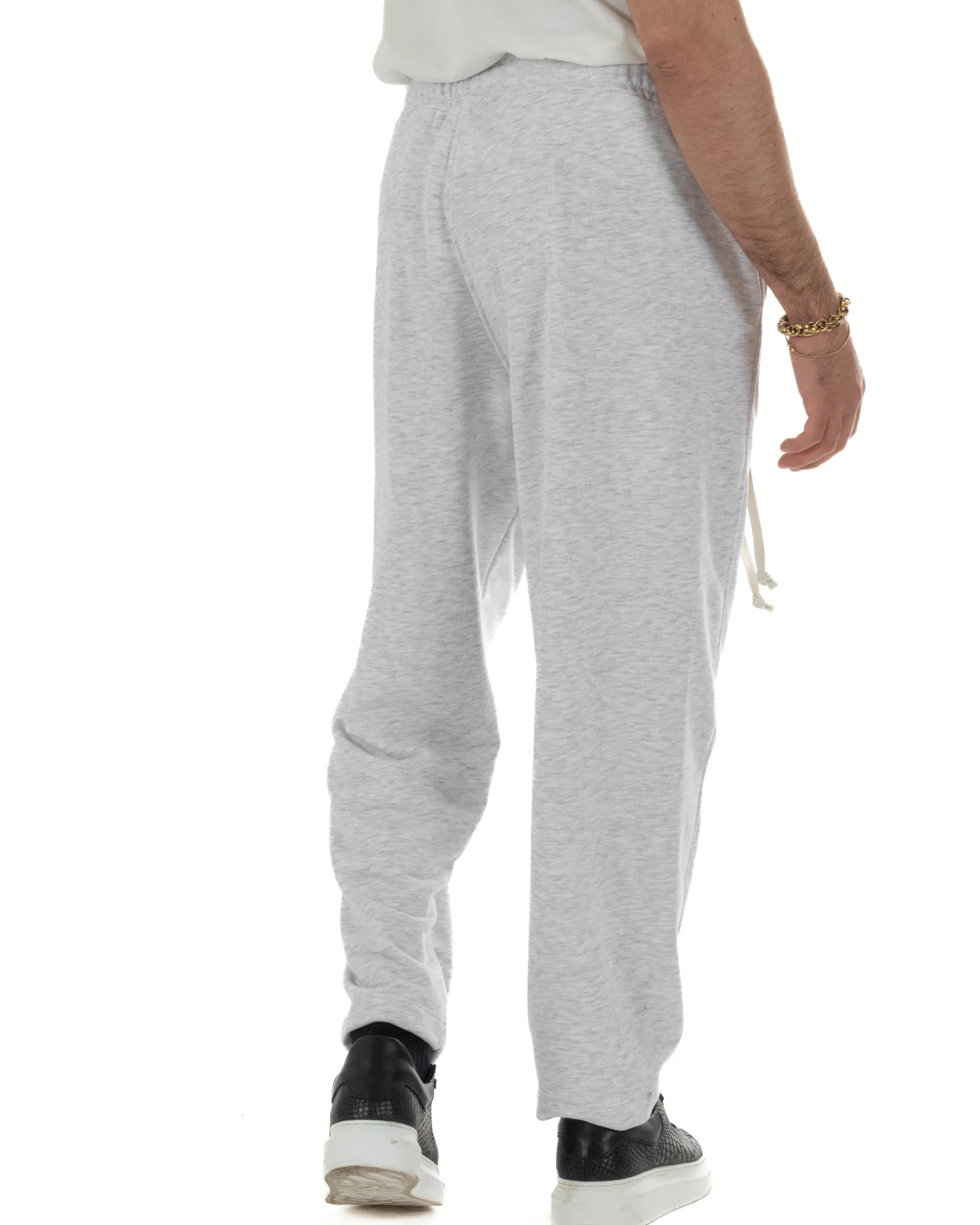 Pantaloni uomo tuta balloon fit cotone leggero pantalaccio japan baggy grigio chiaro GIOSAL-P6440A