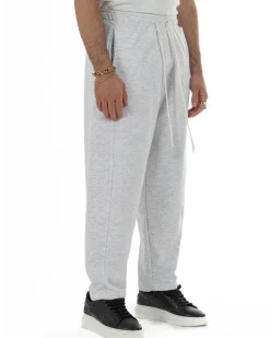 Pantaloni uomo tuta balloon fit cotone leggero pantalaccio japan baggy grigio chiaro GIOSAL-P6440A