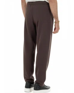 Pantaloni uomo tuta balloon fit cotone leggero pantalaccio japan baggy marrone GIOSAL-P6439A