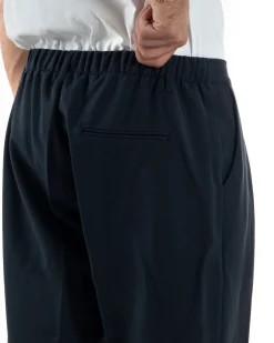 Pantaloni Uomo Viscosa Baggy Con Pinces Relaxed Fit Blu P6352A