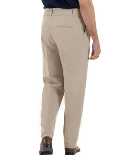 Pantaloni uomo viscosa baggy fondo ampio vita alta pinces beige GIOSAL-P6483A