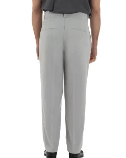 Pantaloni uomo viscosa baggy fondo ampio vita alta pinces grigio GIOSAL-P6482A