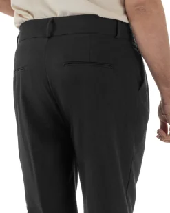 Pantaloni uomo viscosa baggy fondo ampio vita alta pinces nero GIOSAL-P6480A