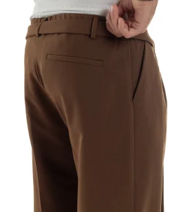 Pantaloni Uomo Viscosa Baggy Fondo Ampio Fusciacca Marrone GIOSAL-P6288A